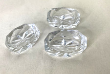 Crystal Salt Cellers Set of 3 Oval 2 x 1.5 Inch Open Salts picture