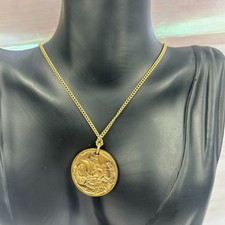 Antique JOSTENS Since 1897 Owatonna MN Trade Token Pendant on Gold Chain picture