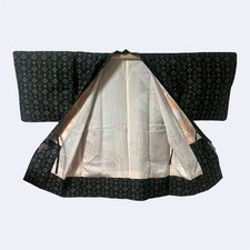 VINTAGE JAPANESE KIMONO HAORI JACKET ／ SILK  TSUMUGI ／AWASE ROBE ／IGETA PATTERN picture