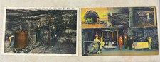 Curt Teich Linen Postcard Lot 2 Underground Mining Scene Miami OK Divided Back picture