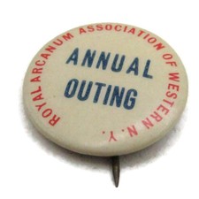 Vintage Royal Arcanum Association Western NY Annual Outing Pin picture