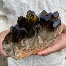 1870G Natural Smoky Black Quartz Cluster Crystal raw Specimen Healing picture