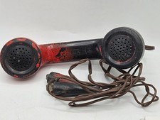Vintage ITT Lineman's Test Phone Handset Red With Clips picture