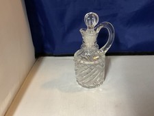Vintage Pressed Glass Cruet with Stopper 5 3/4” -J picture
