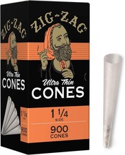 ZIG-ZAG Pre-Rolled Cones 1 1/4 Size Ultra Thin Natural Rolling Cones Bulk 900ct picture