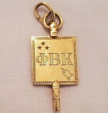 Vintage 10Kt Gold (6.18Gms)**YALE** PHI BETA KAPPA Honor Society Key/Fob/Pendant picture