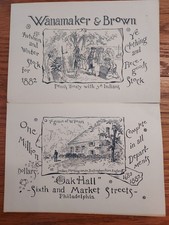 1882 TRADE CARD WANAMAKER & BROWN OAK HALL PHILADELPHIA PA AUTUMN WINTER STOCK picture