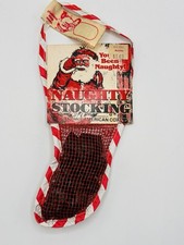 Vintage 1984 Naughty Christmas Stocking Genuine American Coal Novelty Gag Gift picture
