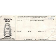 Borden's Milk Borden's Farm Products Co Antique Sales Stub K18 picture