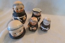 VINTAGE Goebel FRIAR TUCK/MONK- Sugar Bowl. Creamer, salt & pepper picture