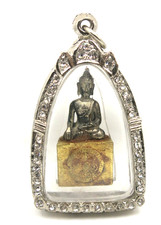 Antique Silver Marnvichai Thai Buddha Amulet Pendant Ayutthaya Era 1900s Blessed picture