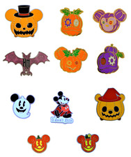 5 Halloween Themed Pins Walt Disney World Park Trading Pin Set Brand New Spooky picture