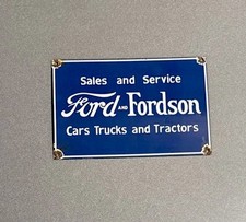 VINTAGE 12” FORD FORDSON DEALERSHIP PORCELAIN SIGN CAR GAS OIL TRUCK MOTORCYCLE picture