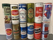 Lot 12 Beer Cans 16oz Hamms Old Style Reading Busch Old Milwaukee 8 Steel Cubs picture