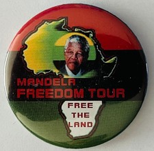 Nelson Mandela 1990 button Anti Apartheid ANC South Africa Freedom Tour cause picture