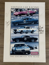 Vintage Car Racing The Edelbrock Fun Team Multi Signed Poster 19