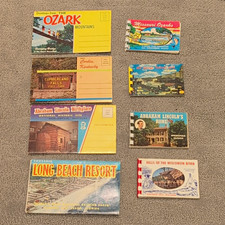 Vintage Souvenir Postcard Booklets - Ozarks Lincoln Corbin Long Beach Wisconsin picture