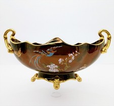 Large Vintage Carlton Ware Rouge Royale Bird of Paradise Gondola Bowl 13