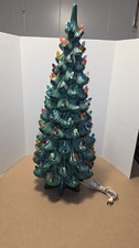 🌟 Vtg Atlantic Mold 33” Ceramic Christmas Tree Lights 3-Piece/no Chips 🌟 🌟  picture