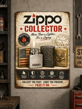 ZIPPO LIGHTER Vintage-Look DECORATIVE REPLICA METAL NEW sign. One sided Aluminum picture