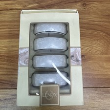 Lenox Opal Innocence white floral print Napkin Rings Set Of 4 picture