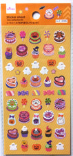 DAISO Halloween Sweets Cake Sticker Sheet Japan Pumpkin Ghost Candy picture