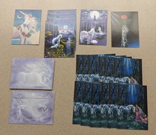 VTG Susan Dawe Greeting Card Beneath Faerie Moon unicorn fairy lot milk & honey picture