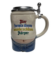 Vintage Gerz Beer Belly German Lidded Stein picture