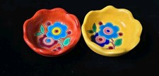 Antique Miniature Trinket Dish / Vide- Poches Emaux De Longwy Pair 2 picture