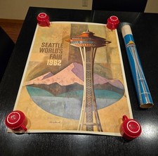 Original Seattle World's Fair 1962 Poster with Original Mailing Tube picture
