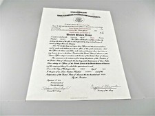 U S Army Commissioned Officer or Warrrant Office Promotion Certificate 8.5X11 picture
