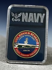 US NAVY - USS RONALD REAGAN - CVN-76 Challenge Coin in Display Case ·IN STOCK· picture