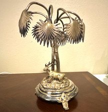 Fraget Plated Bronze Palm Tree Sculpture with Gazelle, Warsaw  picture