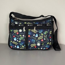 Lesportsac Totoro Ghibli Studio Black  Large Deluxe Everyday Bag NWT picture