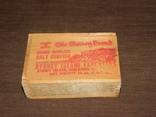 VINTAGE STONEY ISLAND EXPORTERS SHELBURNE  SALT CODFISH BOX picture