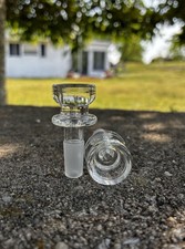 (2) 10mm Glass Male Cup Bowl Saucer Slide Water Pipe Bong Bubbler Hookah Clear picture
