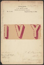 Photo:P H Mayo Bro Ivy Smoking Chewing Tobacco Trademark 1884 picture