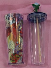 NEW Defective Christmas 2023 Tumbler w Flower Topper 24oz Read Description As Is picture