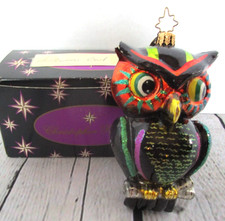 Radko Halloween WISE EYES Ornament 1010236 + Box AS IS TIP OF EAR CHIPPED picture