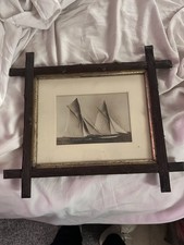 1899 America’s Cup Columbia vs Shamrock Ferrotype Company Photo Antique Frame picture