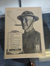 Antique WWI Doughboy - White Owl Cigar Ad - 4th Liberty Loan picture
