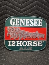 Genesee 12 Horse Ale Plastic Bar Sign Plaque Man Cave Advertising Vintage picture