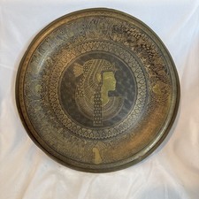 Vintage Cleopatra & Nefertiti EgyptWall Plate Brass Cooper Hand Crafted picture