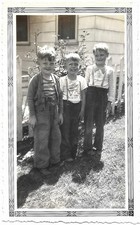 Vintage Old 1940s Photo of Happy CUTE LITTLE BOYS Friends Wearing Suspenders ⭐ picture