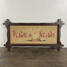 VTG Victorian Motto Sampler Kindness Makes Friends Framed Punch Paper Embroidery picture