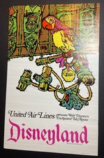 ORIGINAL 1968 Disneyland United Airlines Enchanted Tiki Room Poster 25x40” picture
