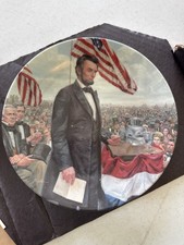 Vtg Abraham Lincoln Collectors Plate  Gettysburg Address Knowles 1986 Decorater picture
