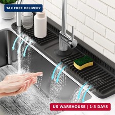 24'' Longer Faucet Mat for Kitchen Sink Splash Guard[7° Slope Fast Self-draining picture