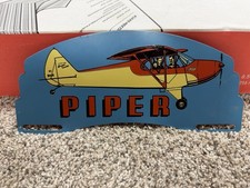 Vintage 1950’s Piper Aircraft Metal License Plate Topper Sign Plane Advertising picture