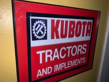 Kubota Farm Equipment Tractor Barn Garage Man Cave Advertising Sign picture
